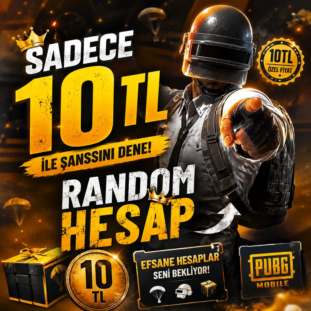 10TL PUBG MOBİLE RANDOM HESAP